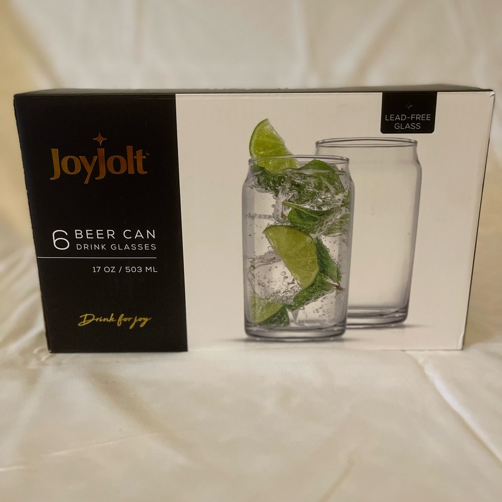 JoyJolt Beer Can Drink Glasses 17oz